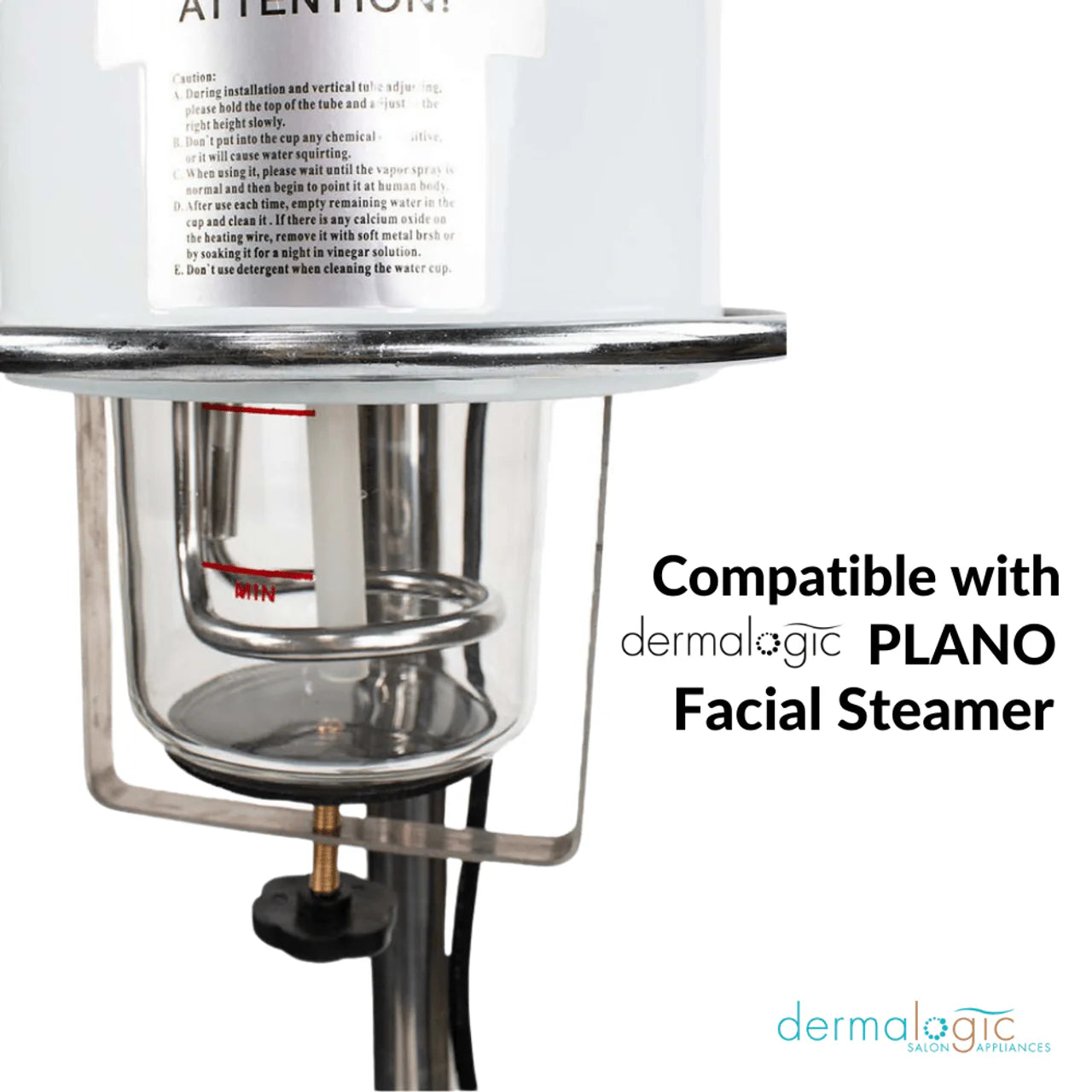 Clear glass jar accessory for Plano facial steamer
