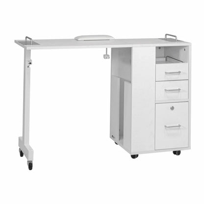 Compact foldable manicure table by AYC Taylor, ideal for mobile nail technicians