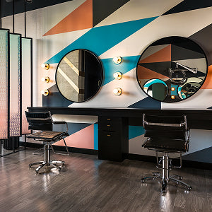 Comfortable Takara Belmont Ghia Styling Chair for hair salon clients