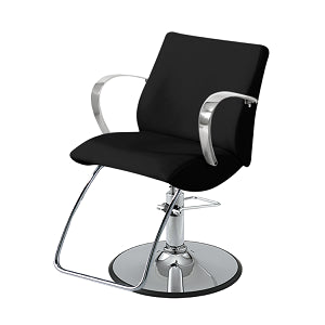 Takara Belmont Lioness Styling Chair in black leather for modern salons