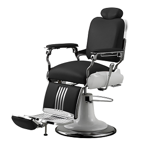 Takara Belmont Legacy Barber Chair in premium black leather upholstery