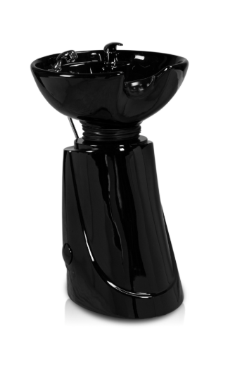 Adjustable free standing salon sink with stand-alone shampoo station