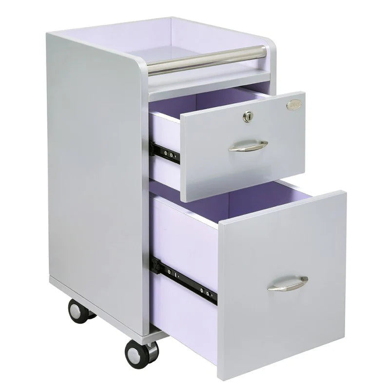 Modern VitaSpa nail cart on rolling wheels with a clean, professional appearance.
